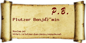 Plutzer Benjámin névjegykártya